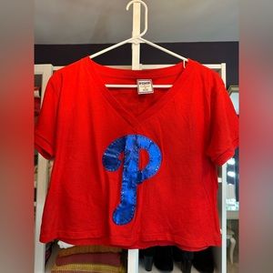 Philadelphia Phillies red crop top baseball